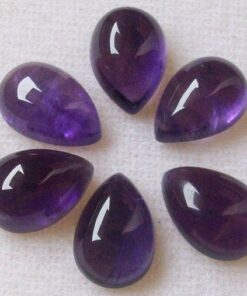12x10mm Natural African Amethyst Smooth Pear Cabochon