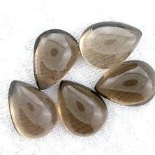 12x10mm Natural Smoky Quartz Smooth Pear Cabochon