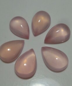 12x10mm Natural Rose Quartz Smooth Pear Cabochon