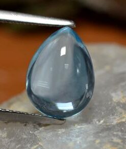 14x10mm Natural Swiss Blue Topaz Smooth Pear Cabochon
