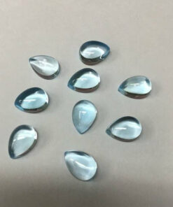 3x5mm Natural Sky Blue Topaz Smooth Pear Cabochon