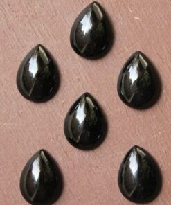 4x5mm Natural Black Spinel Smooth Pear Cabochon