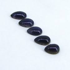 4x5mm Natural Iolite Smooth Pear Cabochon