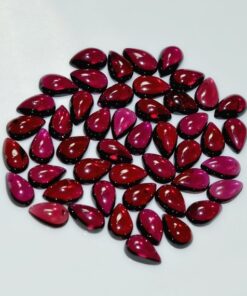 4x5mm Natural Rhodolite Garnet Smooth Pear Cabochon