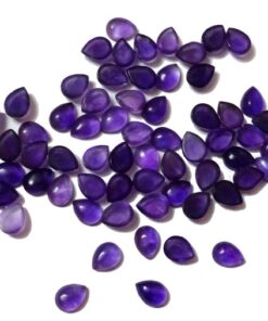 4x6mm Natural African Amethyst Smooth Pear Cabochon