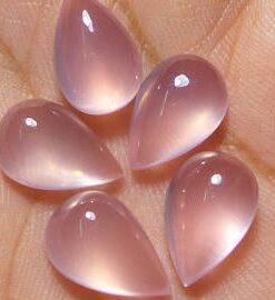 8x6mm Natural Rose Quartz Smooth Pear Cabochon