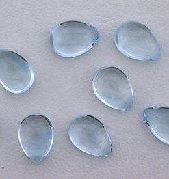 5x7mm Natural Sky Blue Topaz Smooth Pear Cabochon
