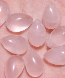 5x7mm Natural Rose Quartz Smooth Pear Cabochon