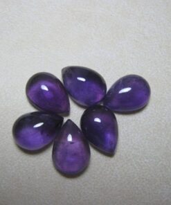9x7mm Natural African Amethyst Smooth Pear Cabochon