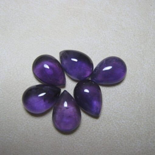 9x7mm Natural African Amethyst Smooth Pear Cabochon