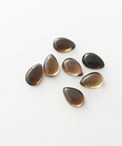 9x7mm Natural Smoky Quartz Smooth Pear Cabochon