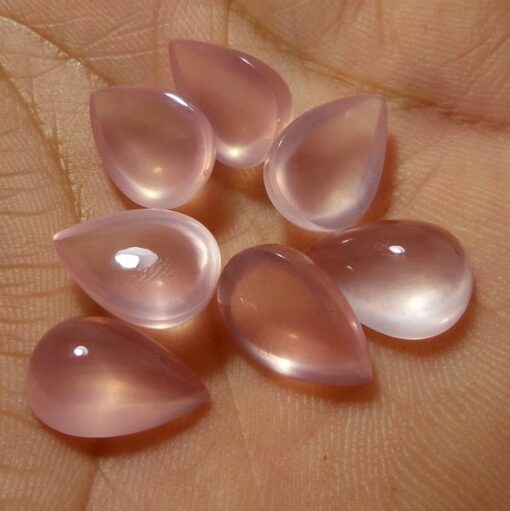 9x7mm Natural Rose Quartz Smooth Pear Cabochon