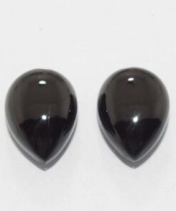 10x8mm Natural Black Spinel Smooth Pear Cabochon