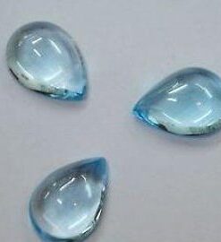 10x8mm Natural Sky Blue Topaz Smooth Pear Cabochon