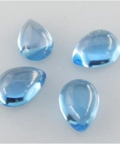 10x8mm Natural Swiss Blue Topaz Smooth Pear Cabochon