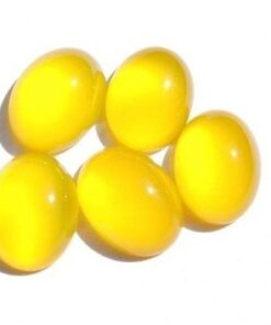 12x10mm Natural Yellow Chalcedony Smooth Oval Cabochon