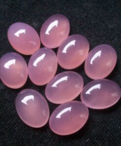 12x10mm Natural Pink Chalcedony Smooth Oval Cabochon