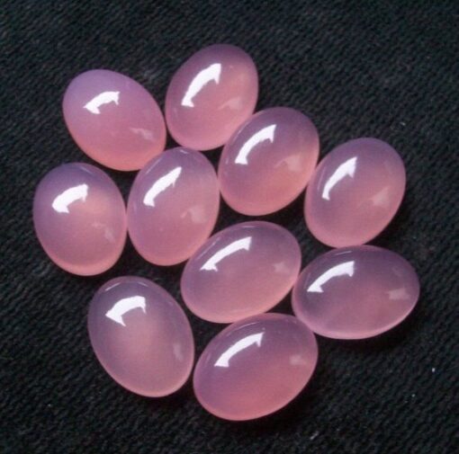 12x10mm Natural Pink Chalcedony Smooth Oval Cabochon