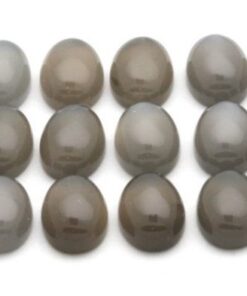 12x10mm Natural Gray Moonstone Smooth Oval Cabochon