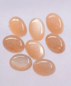 12x10mm Natural Peach Moonstone Smooth Oval Cabochon