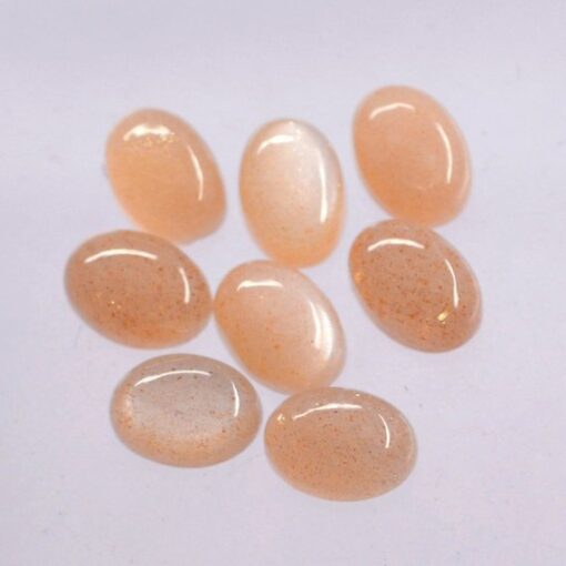 12x10mm Natural Peach Moonstone Smooth Oval Cabochon