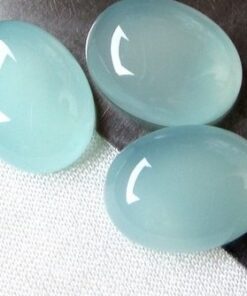 14x10mm Natural Aqua Chalcedony Smooth Oval Cabochon