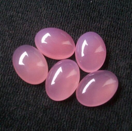 14x10mm Natural Pink Chalcedony Smooth Oval Cabochon