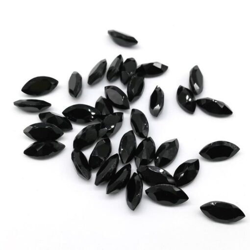 2.5x5mm Natural Black Onyx Faceted Marquise Cut Gemstone