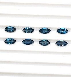 2x4mm Natural London Blue Topaz Faceted Marquise Cut Gemstone