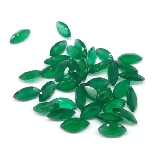 2x4mm Natural Green Onyx Faceted Marquise Cut Gemstone