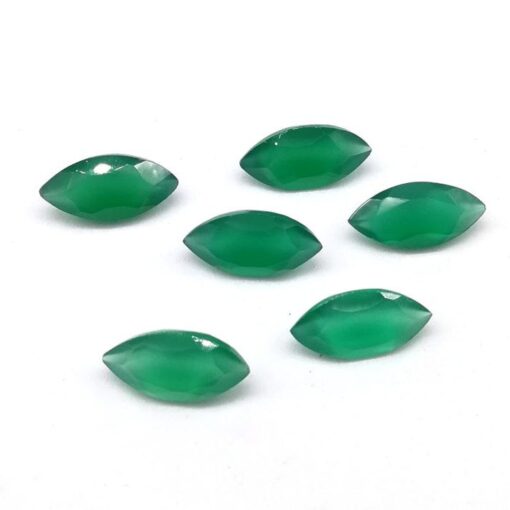 3x6mm Natural Green Onyx Faceted Marquise Cut Gemstone