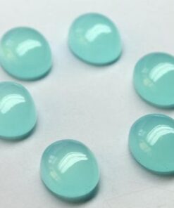 3x4mm Natural Aqua Chalcedony Smooth Oval Cabochon