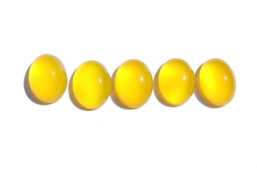 3x4mm Natural Yellow Chalcedony Smooth Oval Cabochon