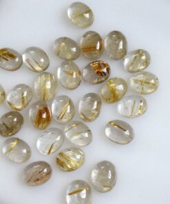 3x4mm Natural Golden Rutile Smooth Oval Cabochon