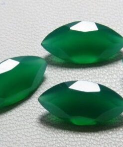 4x8mm Natural Green Onyx Faceted Marquise Cut Gemstone