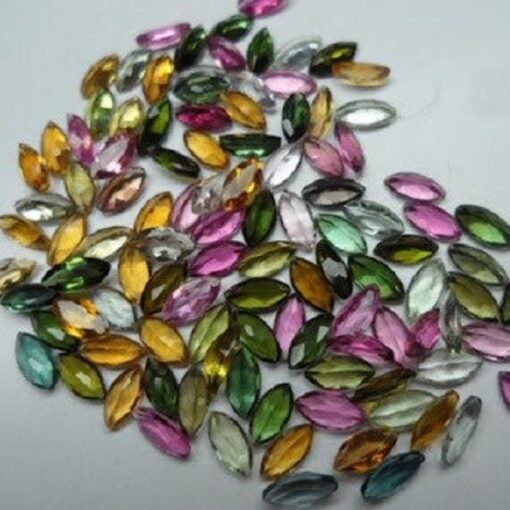 5x10mm Natural Multi Tourmaline Faceted Marquise Cut Gemstone