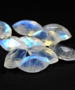 5x10mm Natural Rainbow Moonstone Faceted Marquise Cut Gemstone
