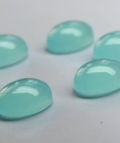 3x5mm Natural Aqua Chalcedony Smooth Oval Cabochon