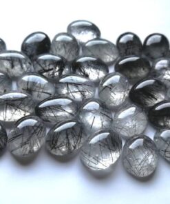 3x5mm Natural Black Rutile Smooth Oval Cabochon