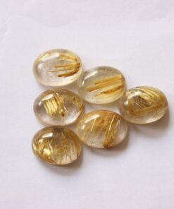 4x5mm Natural Golden Rutile Smooth Oval Cabochon