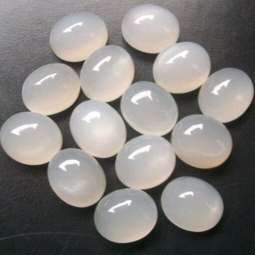 4x5mm Natural White Moonstone Smooth Oval Cabochon