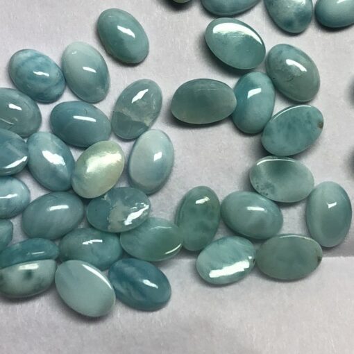 4x6mm Natural Larimar Smooth Oval Cabochon