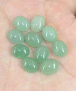 8x6mm Natural Green Aventurine Smooth Oval Cabochon