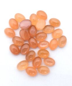 8x6mm Natural Peach Moonstone Smooth Oval Cabochon