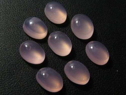 5x7mm Natural Pink Chalcedony Smooth Oval Cabochon