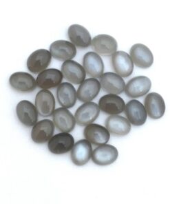 5x7mm Natural Gray Moonstone Smooth Oval Cabochon