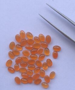 5x7mm Natural Carnelian Smooth Oval Cabochon