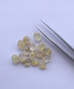 8x6mm Natural Golden Rutile Oval Cabochon