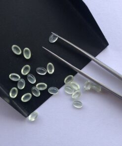 4x6mm Natural Prehnite Smooth Oval Cabochon