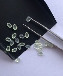 3x5mm Natural Prehnite Smooth Oval Cabochon